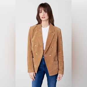 Blank NYC Pecan Suede Blazer Brown Large